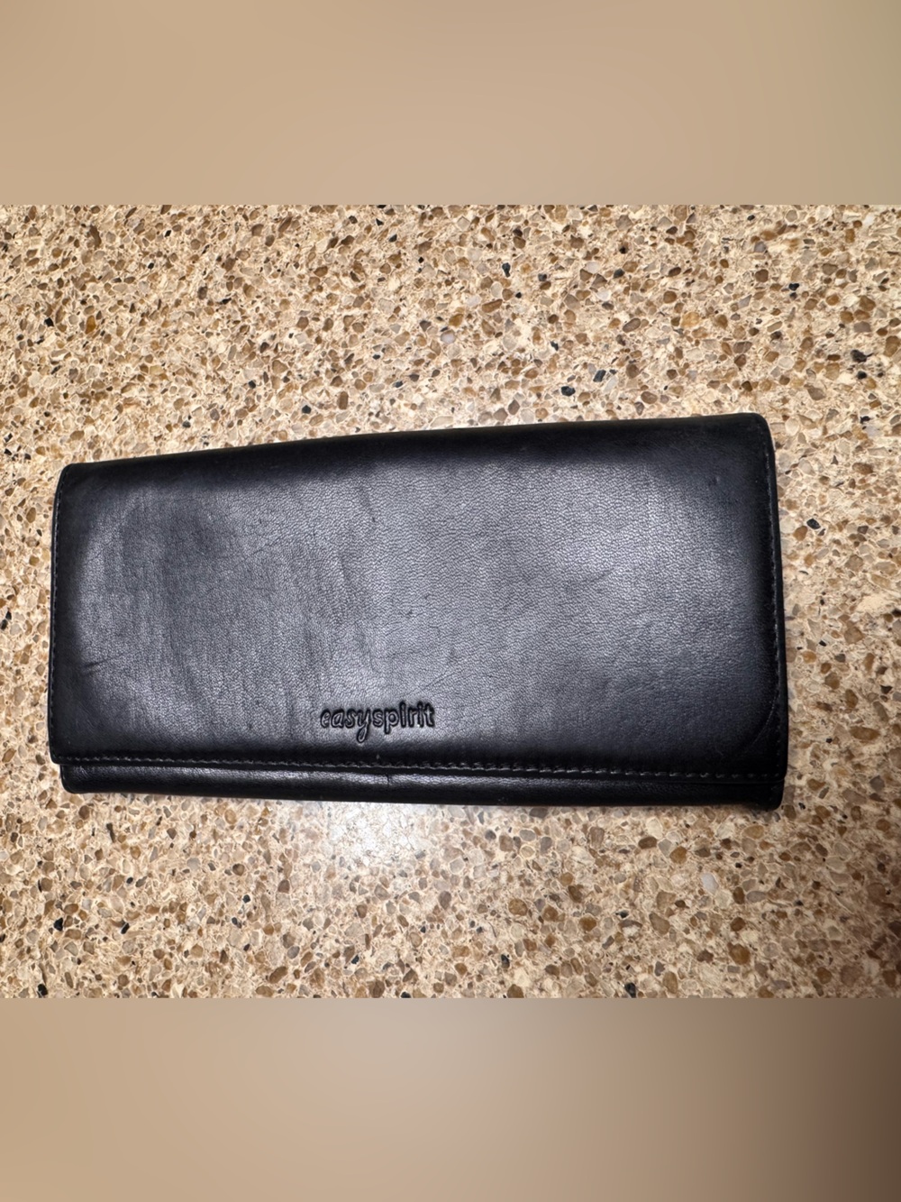 Easy Spirit Black Leather Clutch Wallet